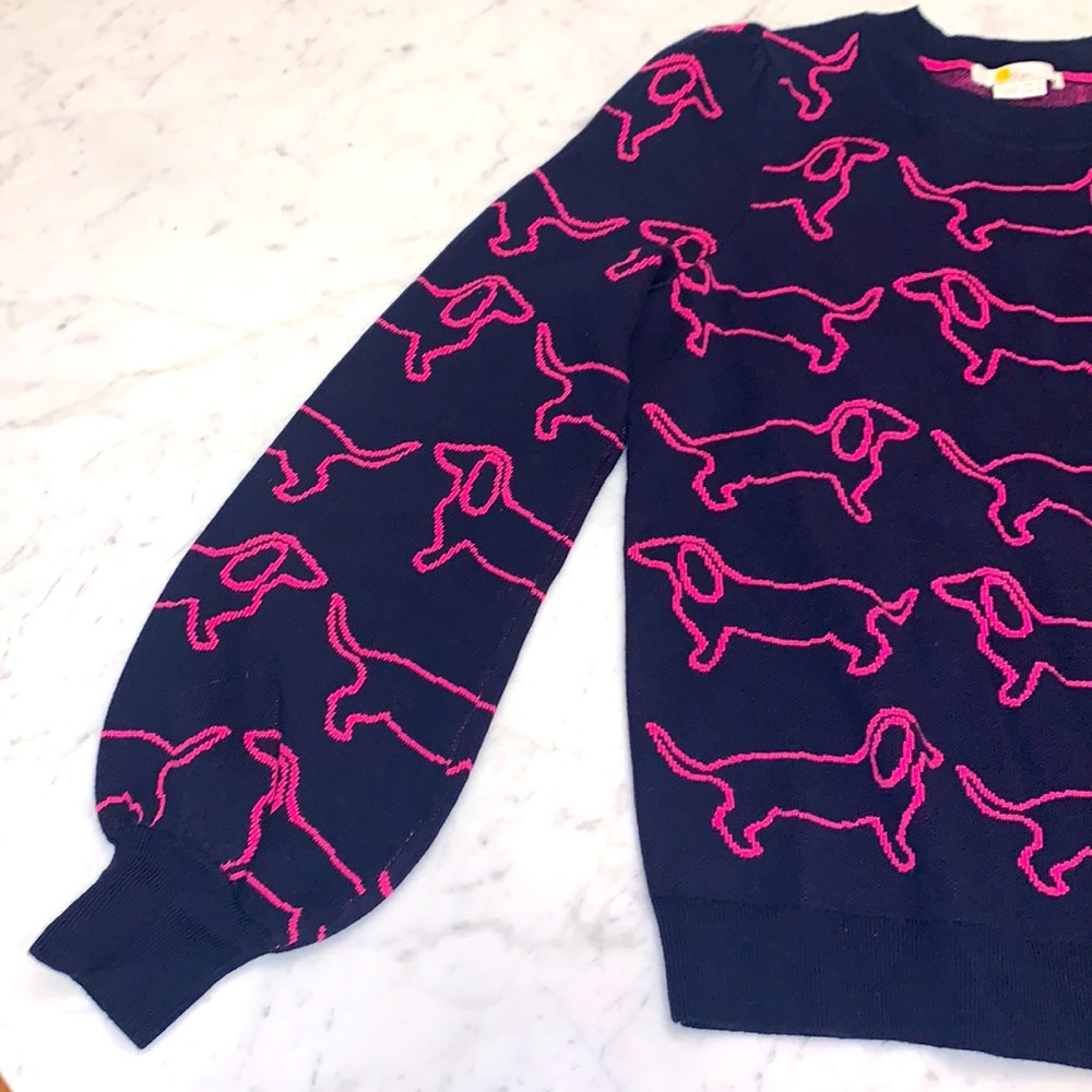 Boden Navy Sweater with Pink Dachshund Design - Picture 5 of 12